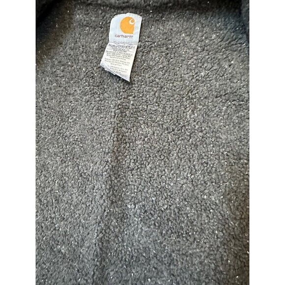 Carhartt VTG Canvas Work Vest V13MOS Green Mens 2XL Made in USA Zip Sherpa Lined - Picture 5 of 9